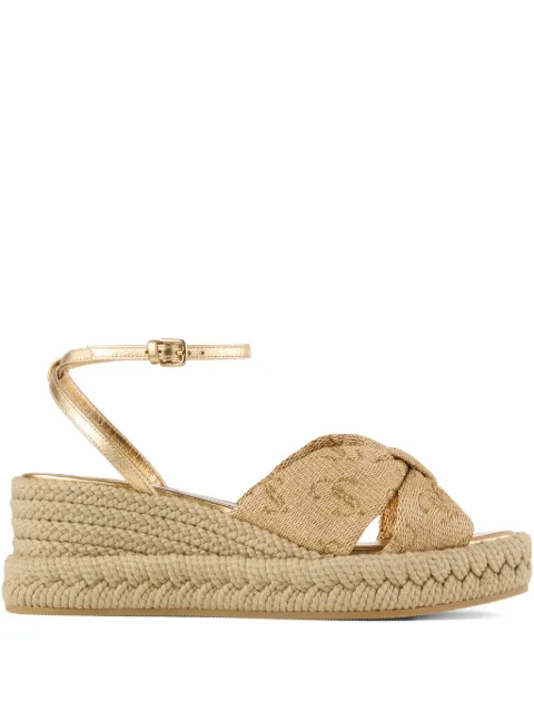 Jimmy Choo Aella wedge 60 sandals Brown AELLAWEDGE60GTJ