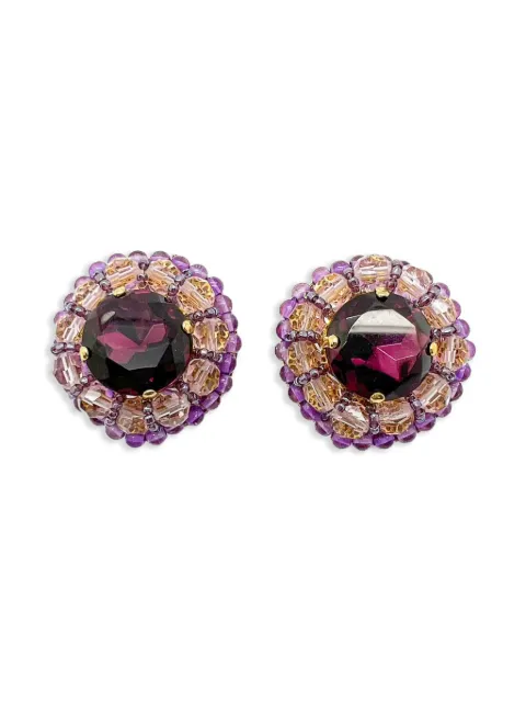 Jennifer Gibson Jewellery 1960s pre-owned Vintage Grand Amethyst Crystal clip-on earrings Purple JGJAMTHERGS