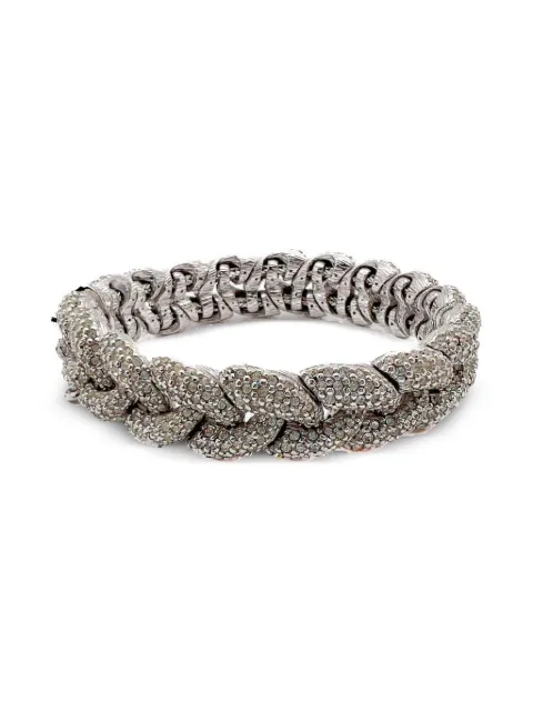 Jennifer Gibson Jewellery 1980s pre-owned Ciner crystal-embellished bracelet Silver CNRDECORUBBLT