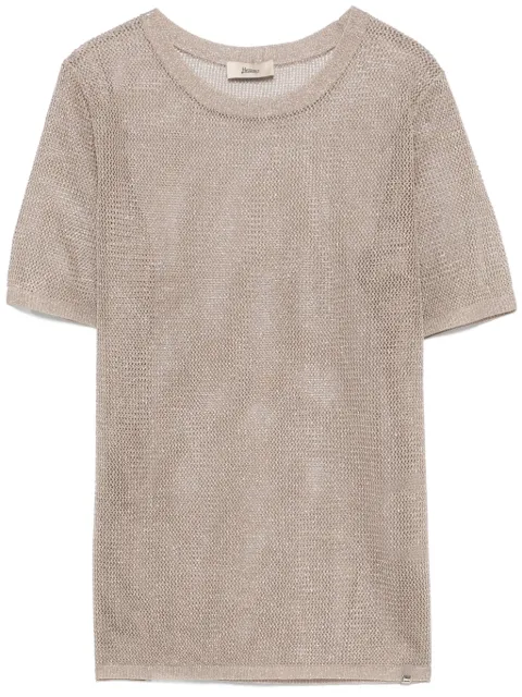 Herno open-knit T-shirt Neutrals MG000173D760701985CHANTILLY