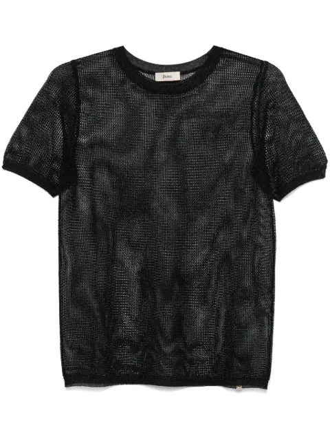 Herno open-knit T-shirt Black MG000173D760709300NERO