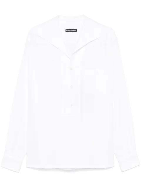 Dolce & Gabbana long-sleeve linen shirt White G5ND3TFU4JB