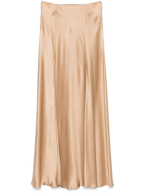 Alberta Ferretti satin maxi skirt Brown A01101619