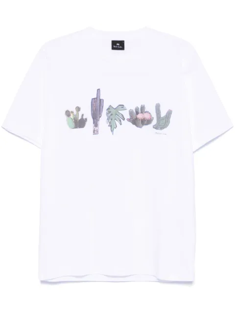 PS Paul Smith cactus-print T-shirt White M2R011RPP5075