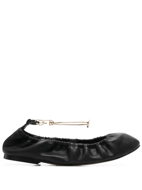 TWINSET ankle-strap ballerina shoes Black 251TCP150