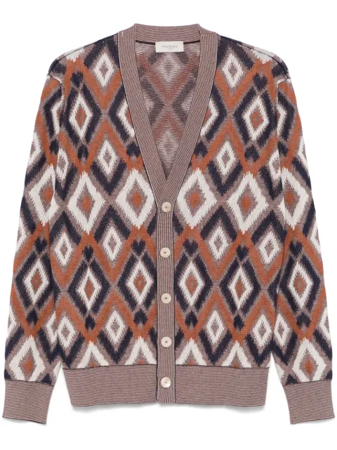 Piacenza Cashmere patterned-jacquard cardigan Brown 1602027H