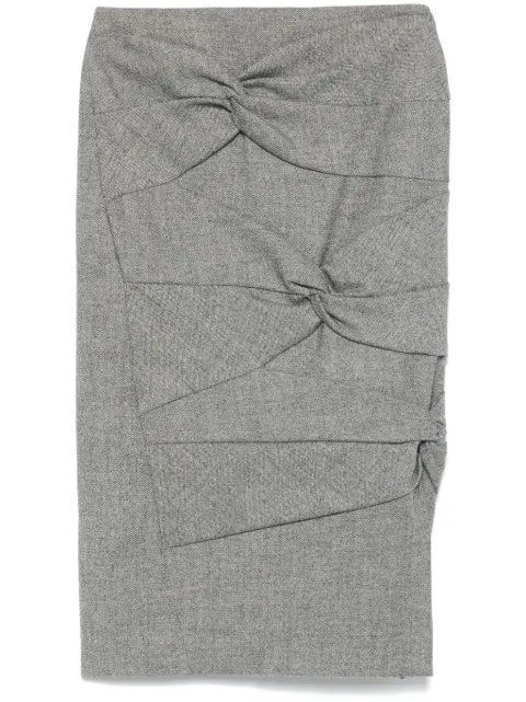 Christian Dior Pre-Owned 1990s twist-detail midi skirt Grey HOLADIO455