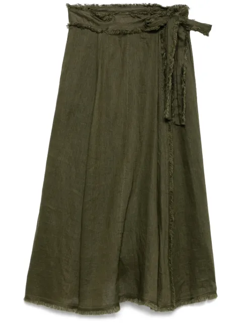 P.A.R.O.S.H. linen maxi skirt Green D621507BEACH25