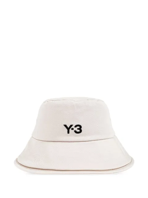 Y-3 logo-print bucket hat Neutrals JM9039