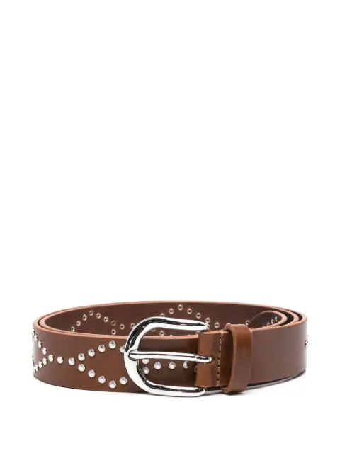 ISABEL MARANT Liliana studded leather belt Brown CE227BFAB3A02A