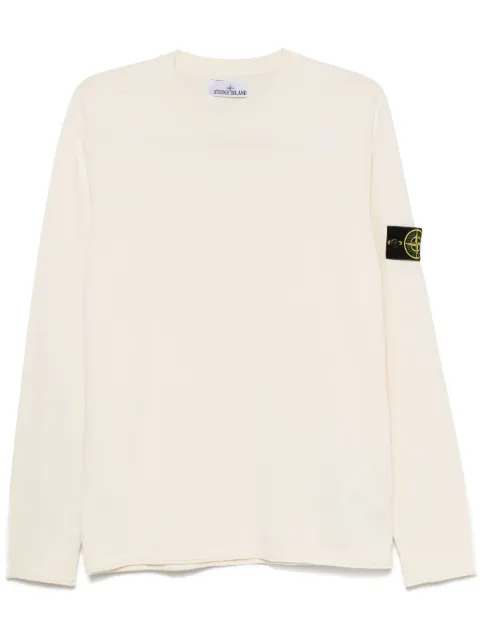 Stone Island logo-patch crew-neck sweater Neutrals K1S155100062S00B9