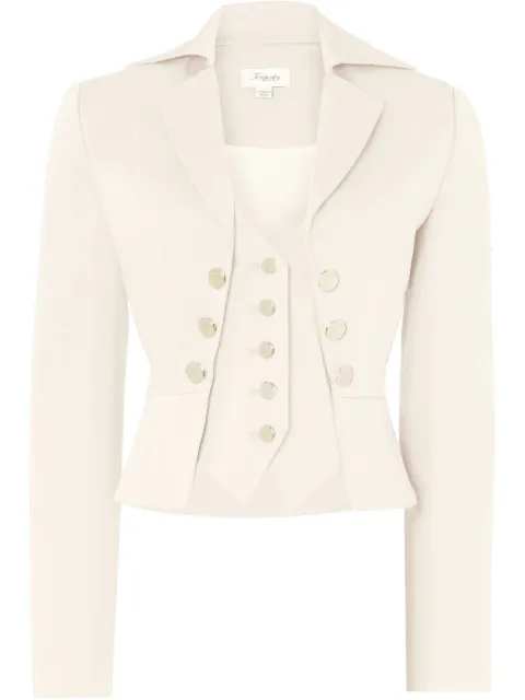 Temperley London Castell cropped blazer Neutrals 25SSCST54717