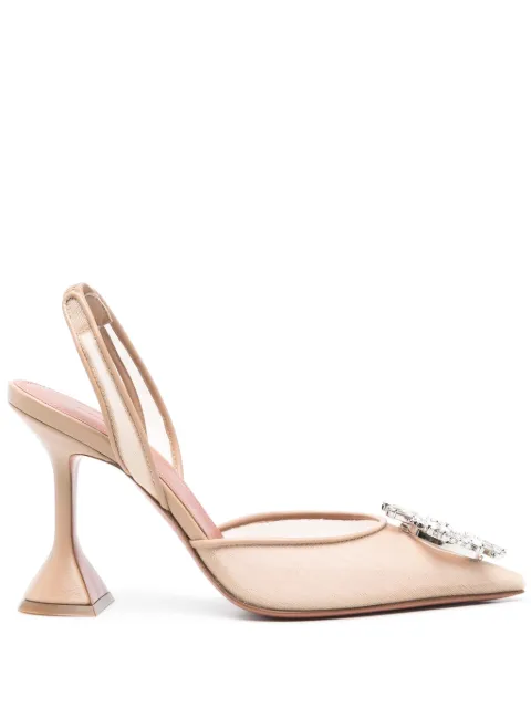 Amina Muaddi 100mm Begun slingback pumps Neutrals 13S361088BEG