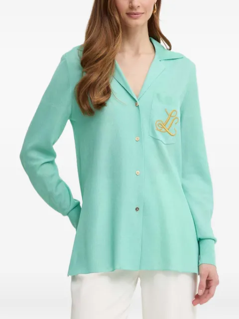 LUISA SPAGNOLI embroidered pocket shirt Green 58346