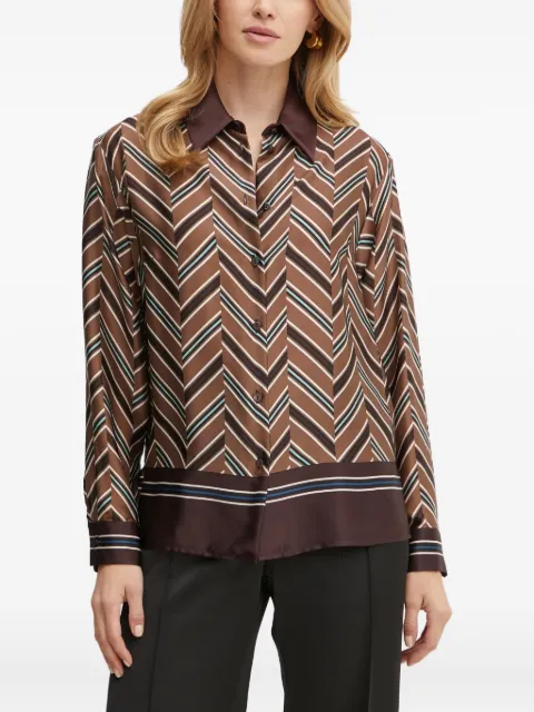 LUISA SPAGNOLI geometric-pattern collared shirt Brown 541465