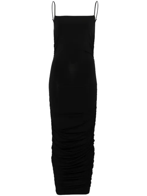 Michael Michael Kors ruched jersey midi dress Black MS582MIH6J