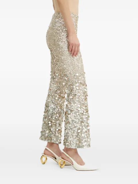 LUISA SPAGNOLI sequin-embellished trousers Neutrals 541579