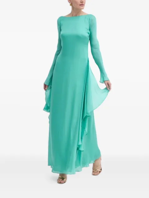 LUISA SPAGNOLI ruffled open-back maxi dress Green 541121