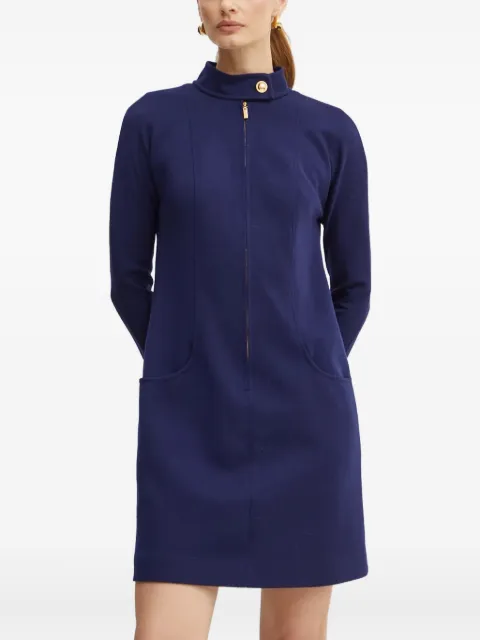 LUISA SPAGNOLI high-neck zip-up dress Blue 541495
