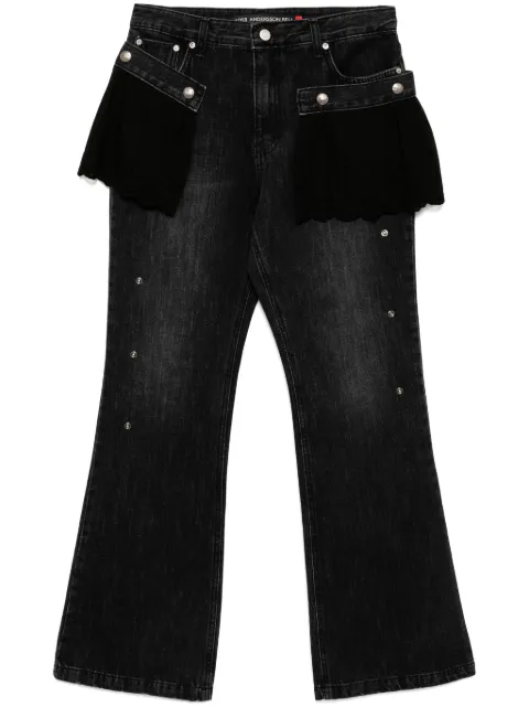 Andersson Bell lace panel detailing jeans Black APA796WS25