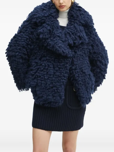 LUISA SPAGNOLI bouclé-textured shawl-collar jacket Blue 58556