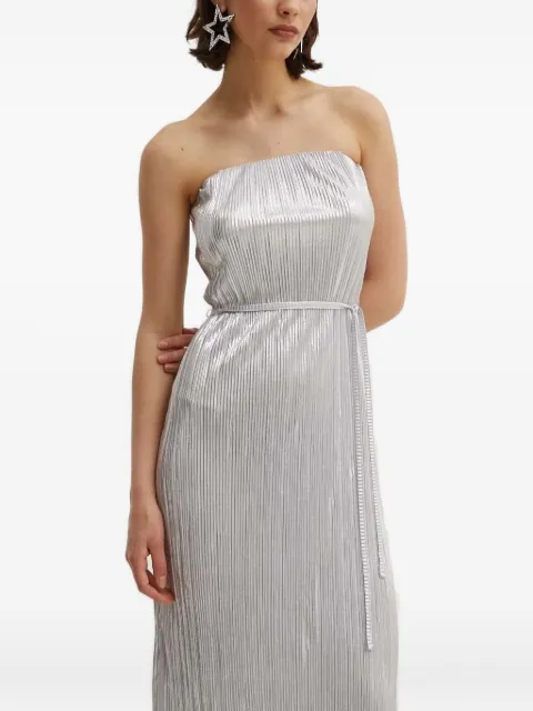 NEVER FULLY DRESSED Luna pleated tie-waist maxi dress Grey NFDDR1400