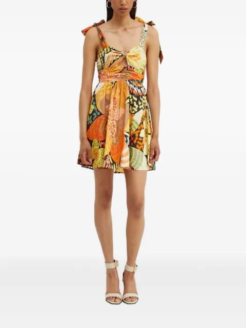 NEVER FULLY DRESSED tie-strap floral print mini dress Yellow NFDDR934