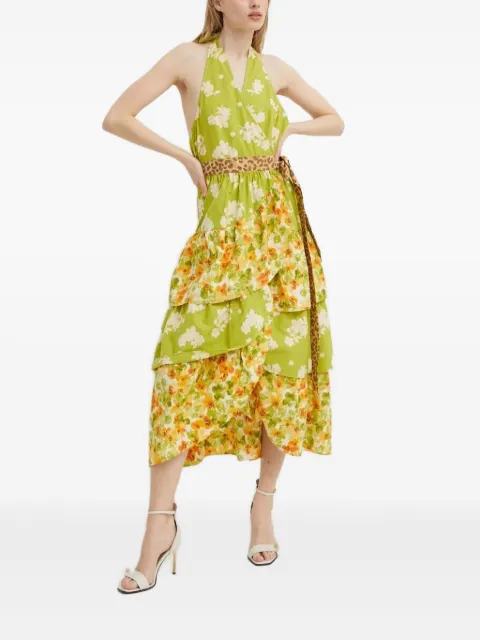 NEVER FULLY DRESSED floral-print halterneck dress Green NFDDR1162