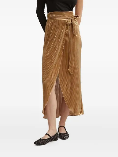 NEVER FULLY DRESSED pleated wrap midi skirt Brown NFDSK423
