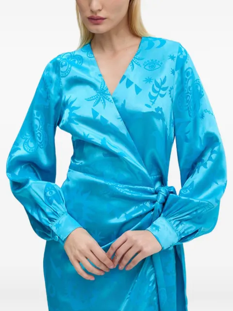 NEVER FULLY DRESSED wrap midi dress Blue NFDDR1575