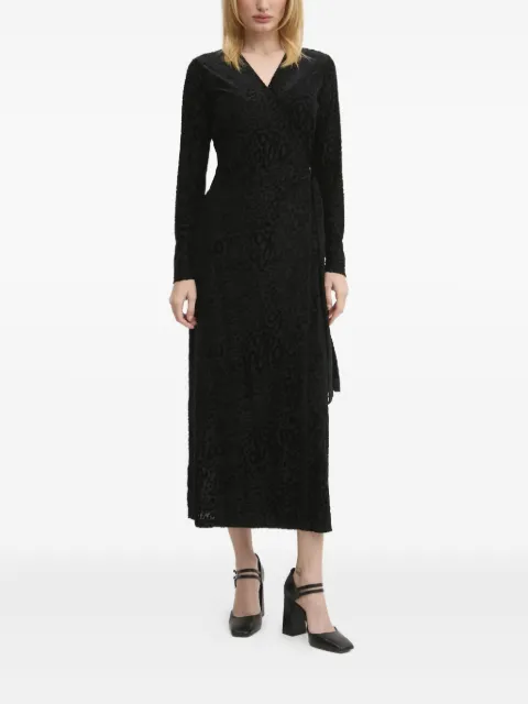 NEVER FULLY DRESSED leopard-print wrap dress Black NFDDR1685