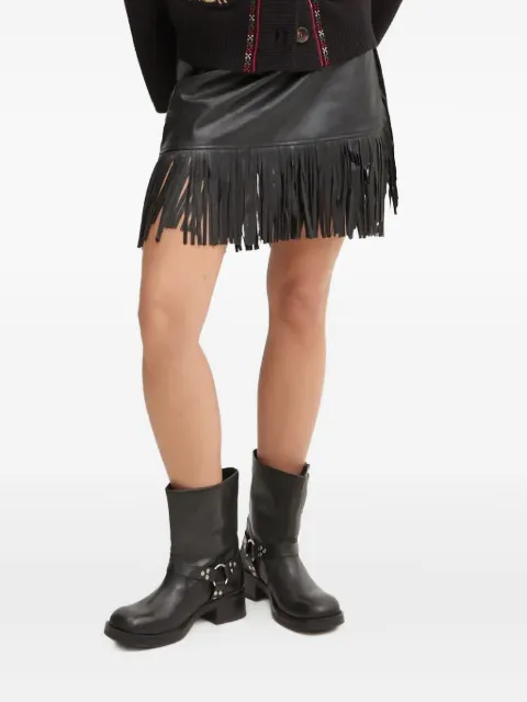 NEVER FULLY DRESSED fringe-detail wrap skirt Black NFDSK591