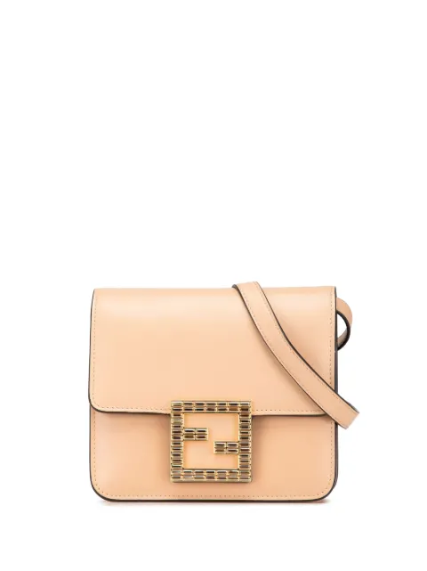 Fendi Pre-Owned 2010-2024 Leather Crystal Fab crossbody bag Brown WWQ73O8XPRTX87HR