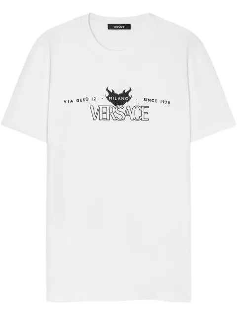 Versace printed cotton-jersey T-shirt White 10139441A14377