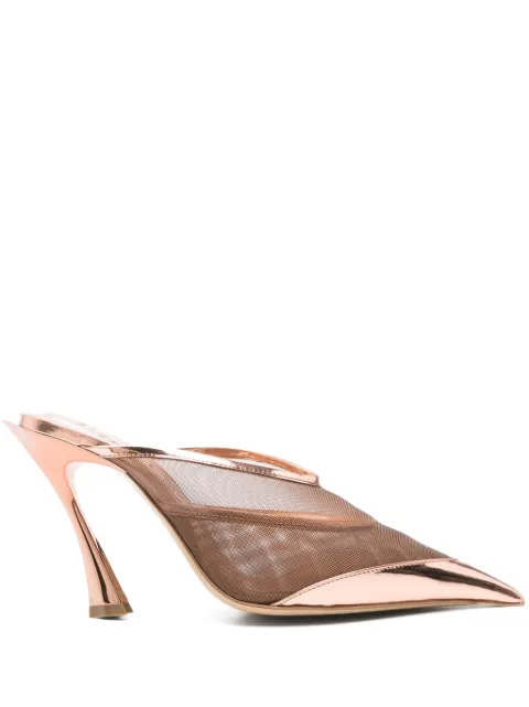 Mugler 95mm fang mules Pink MUWSS25SC010