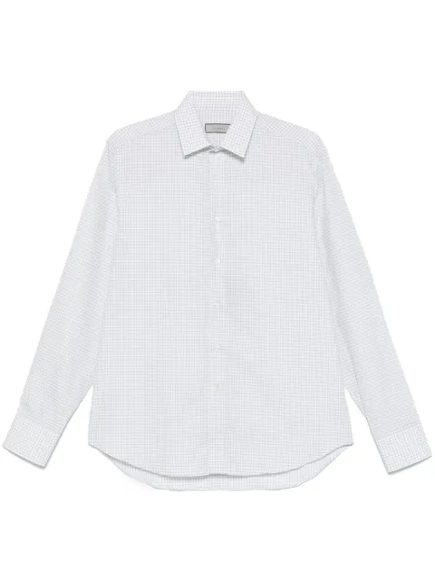 Canali check shirt White CCL70A1GD03457