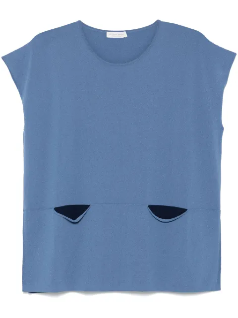 Le Tricot Perugia short-sleeve top Blue 26252