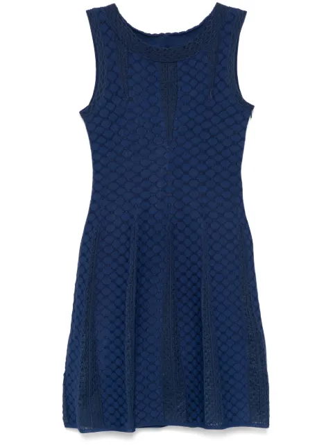 Alaïa Pre-Owned 2000s semi-sheer panels midi dress Blue HOLAALA113