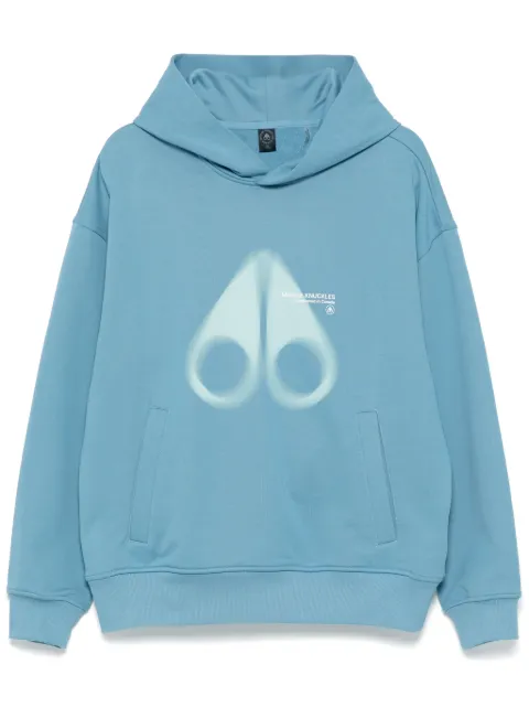 Moose Knuckles logo-print hoodie Blue M15MS653