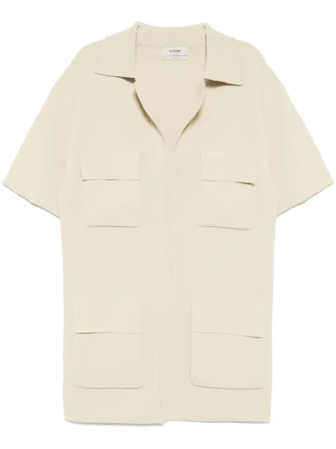 System patched pocket knitted shirt Neutrals SY2F1KTOT01W