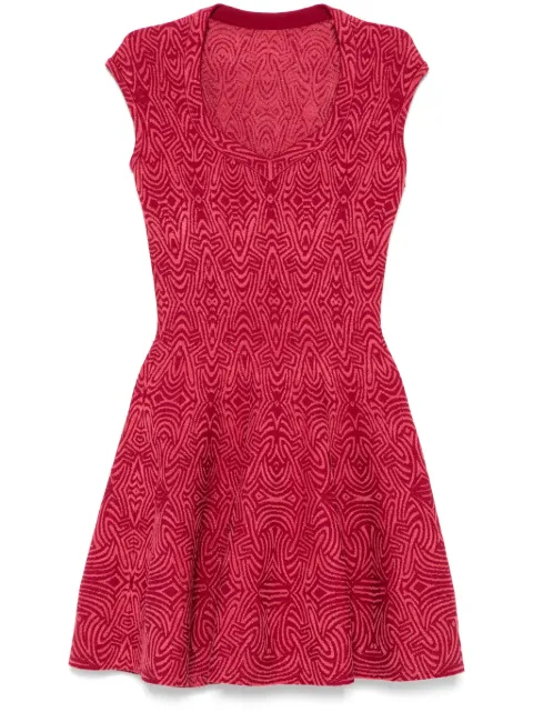 Alaïa Pre-Owned 2016 monogram-jacquard dress Red HOLAALA112
