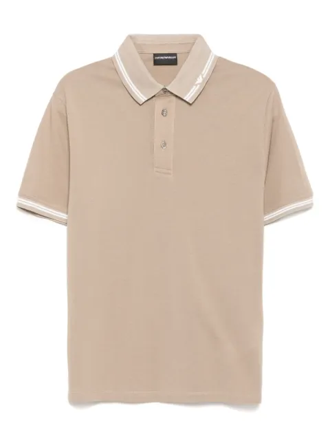 Emporio Armani piqué polo shirt Brown EM000852AF12955