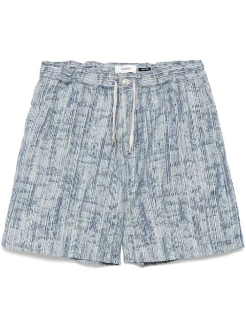 System Dacquard denim shorts SH2F3NPCT06M