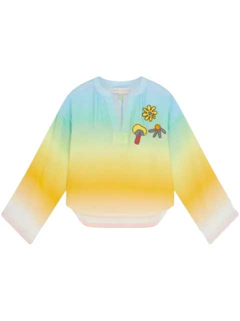 Mira Mikati logo-appliqué blouse Blue TOP007ASS25