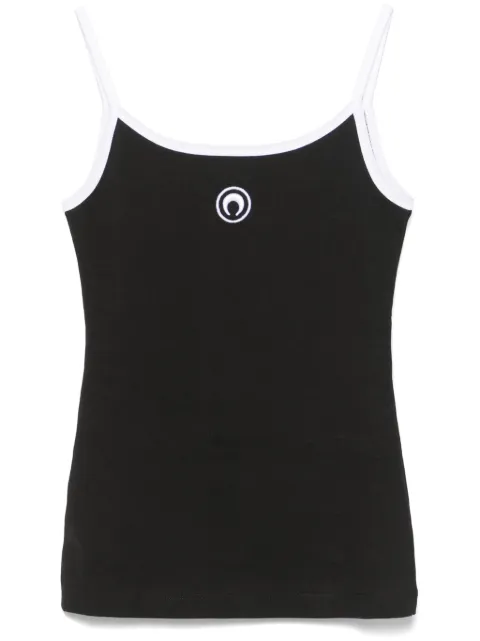 Marine Serre Moon embroidered tank top Black WTT029ACJER0008