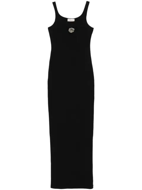 Blumarine floral-brooch maxi dress Black 4A280A
