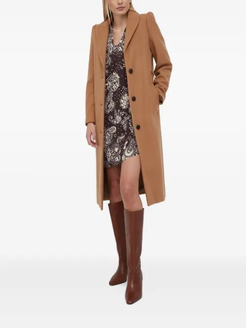 Sisley paisley-print V-neck mini dress Brown 411P5VI76