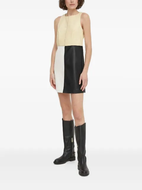 Sisley colour-block sleeveless mini dress Neutrals 4HPYLV05I