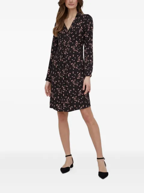 Sisley floral-print buttoned midi day dress Black 4OIJLV00B