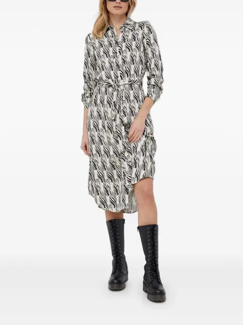 Sisley belted midi shirt dress White 4UUFLV03A